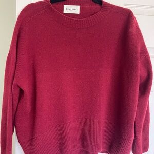 ‘Oh My Goat’ Crewneck cashmere Sweater in Deep Berry